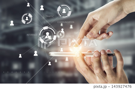 Smartphone Touchscreen with Digital Network Interface 143927476
