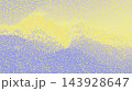 Abstract Grainy Mountain Landscape with Purple and Yellow Halftone Noise Texture, Retro Riso Print Style Gradient Background 143928647