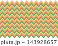 Seamless Chevron Zigzag Pattern in Warm Mustard Yellow, Coral Orange and Green Retro Colors for Textile, Wallpaper 143928657