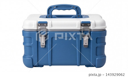 Blue Insulated Vaccine Carrier Box for Medical Cold Chain Transport Isolated 143929062