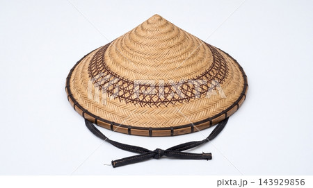 Traditional Asian Woven Conical Hat Isolated on White Background Traditional Asian Woven Conical Hat Isolated on White Background 143929856