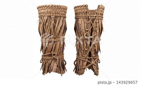 Traditional Farmers Thatch Gaiters and Woven Straw Leg Protectors 143929857