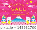 かわいい招き猫と富士山と日の出のお正月背景イラスト 年賀状テンプレート かわいい招き猫と富士山と日の出のお正月背景イラスト 年賀状テンプレート 143931700