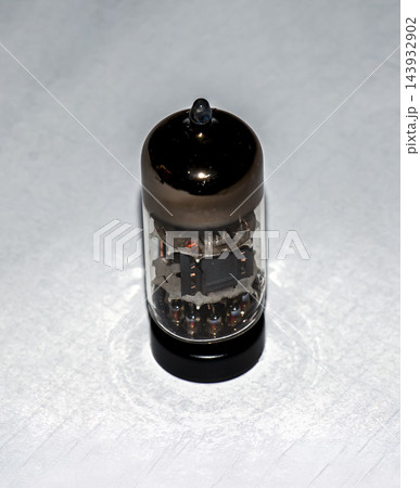 Vertical View of One Old Silvered Electronic Valve Vertical View of One Old Silvered Electronic Valve 143932902