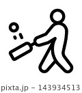Cricket player modern icon set for sports, training, and competitive game design projects 143934513
