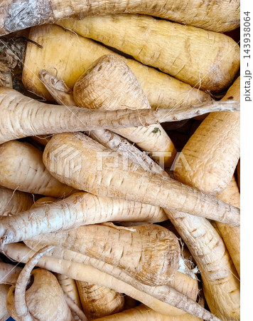 Fresh Parsnips Root Vegetables Background 143938064