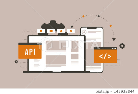 Headless CMS delivers content through APIs across websites and mobile apps. API driven content management improves omnichannel publishing and frontend flexibility vector illustration 143938844