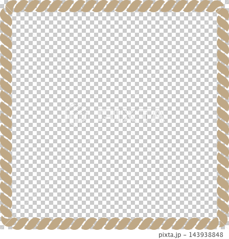 Square Shimenawa-style frame, wide type, beige, vector. Square Shimenawa-style frame, wide type, beige, vector. 143938848