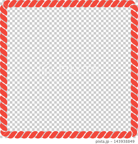 Square Shimenawa-style frame, wide type, red, vector. Square Shimenawa-style frame, wide type, red, vector. 143938849