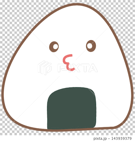 Cute rice ball onigiri japanese food element sticker print visual graphic clipart artwork design icon illustration 143939379
