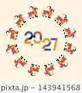 Year of the Goat 2027 Chinese New Year geometric abstract vector circular pattern design 143941568