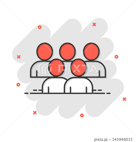 People communication icon in comic style. People cartoon vector illustration on white background. Partnership splash effect business concept. People communication icon in comic style. People cartoon vector illustration on white background. Partnership splash effect business concept. 143948015