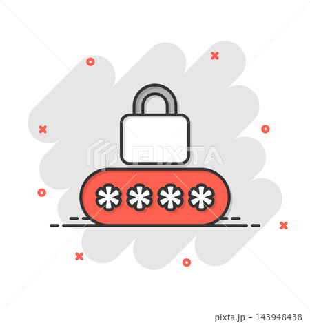 Login icon in flat style. Password access vector illustration on white isolated background. Padlock entry business concept. 143948438
