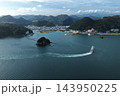 静岡県下田港と沿岸市街地を捉えた空撮写真 143950225