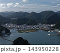 静岡県下田市の下田港と市街地を望む空撮写真 143950228