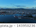 沖縄県石垣市の港とフェリーを捉えた空撮写真 143950236