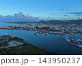 沖縄県石垣市の港とフェリーを捉えた空撮写真 143950237
