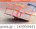 Old, broken children's carousel. Abandoned amusement ride. Lost places. 143950441