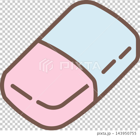 A pastel hand drawn eraser illustration symbolizing delete,correction,and editing. Ideal for education,office,and creative design concepts. 143950755