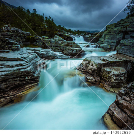 waterfall in tropical forest waterfall in tropical forest 143952659