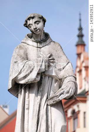 Saint Anthony of Padua statue, Plague column at Main Square of the city of Maribor in Slovenia Saint Anthony of Padua statue, Plague column at Main Square of the city of Maribor in Slovenia 143952911