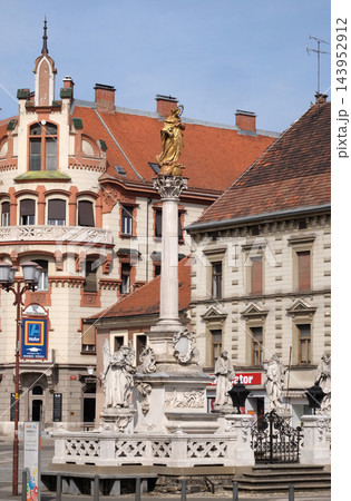 Plague column at Main Square of the city of Maribor in Slovenia Plague column at Main Square of the city of Maribor in Slovenia 143952912
