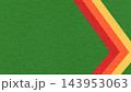 Grass green paper texture background with red, orange yellow, chevron stripes and copy space for banner, presentation, template 143953063