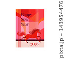 Happy New Year 2026 Red Horse Vector Poster 143954476