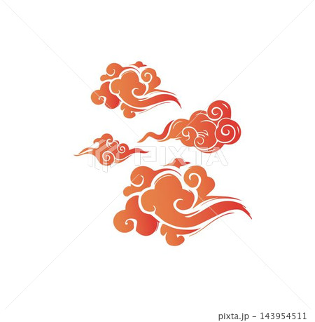 Asian Decorative Clouds Vector Set Asian Decorative Clouds Vector Set 143954511