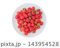 Fresh strawberries on ceramic plate, isolated on white background. Farmers berries. Top view. 143954528