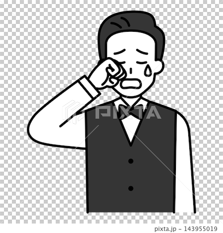 Crying restaurant employee Crying restaurant employee 143955019