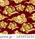 Golden Asian Clouds Seamless Pattern Vector 143955030