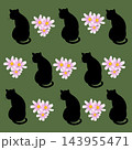 猫と花　イラスト 143955471