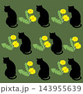 猫と花　イラスト 143955639