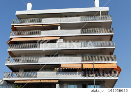 Modern apartment building with balconies in Cannes, France Modern apartment building with balconies in Cannes, France 143956626