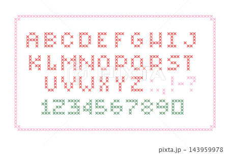 White on red monochrome cross stitch embroidery seamless pattern, classic geometric snowflakes and floral motifs with adjustable thickness, elegant winter needlecraft texture for heirloom textiles White on red monochrome cross stitch embroidery seamless pattern, classic geometric snowflakes and floral motifs with adjustable thickness, elegant winter needlecraft texture for heirloom textiles 143959978