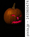 Spooky pumpkin decoration for Halloween in autumn season 143960474