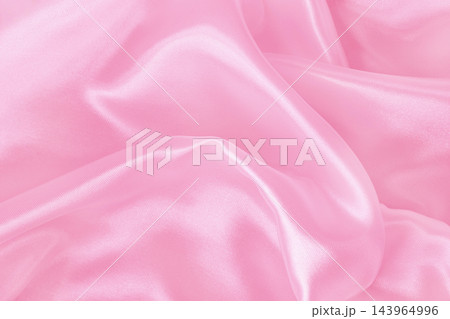 Pink fabric cloth texture for background and design art work, beautiful crumpled pattern of silk or linen. 143964996