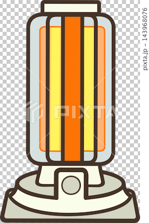 An illustration of an electric heater glowing orange. An illustration of an electric heater glowing orange. 143968076