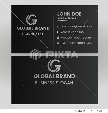 Luxury black and gold business card template vector design    143973052