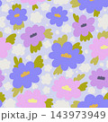 Colorful  floral seamless pattern with cute abstract flowers and pastel botanical shapes 143973949