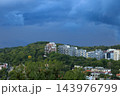 multi apartment living district with cloudy weather above peaceful safe European town region 143976799