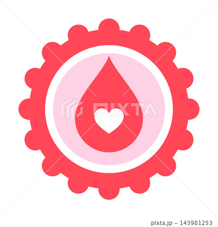 Blood donor badge, blood donation and health theme, kindness and charity clipart on white Blood donor badge, blood donation and health theme, kindness and charity clipart on white 143981253