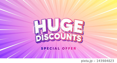 Huge discounts sun rays gradient banner. Light burst background. Huge Discounts tag. Special offer price sign. Advertising Sale symbol. Gradient sun rays. Sunburst light. Vector Huge discounts sun rays gradient banner. Light burst background. Huge Discounts tag. Special offer price sign. Advertising Sale symbol. Gradient sun rays. Sunburst light. Vector 143984823