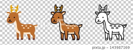 Deer illustration set: Pop and cute animals 143987169
