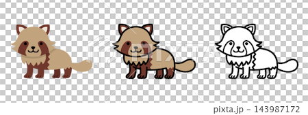 Raccoon illustration set: Pop and cute animals Raccoon illustration set: Pop and cute animals 143987172
