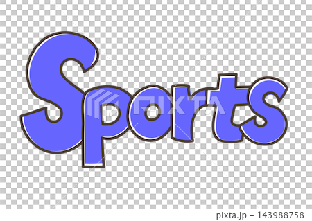 The word "Sports" in a pop, handwritten style. 143988758