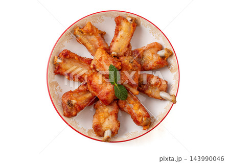 deep Fried Pork Ribs with Garlic, Golden Crispy Seasoned Bone-in Pork Chop 143990046