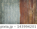 Old zinc wall texture background, rusty on galvanized metal panel sheeting. 143994201