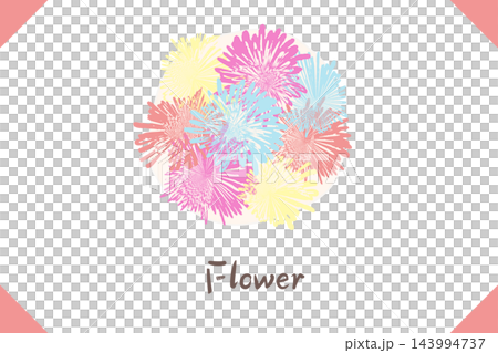 Flower shop business card template | Bouquet viewed from above 143994737